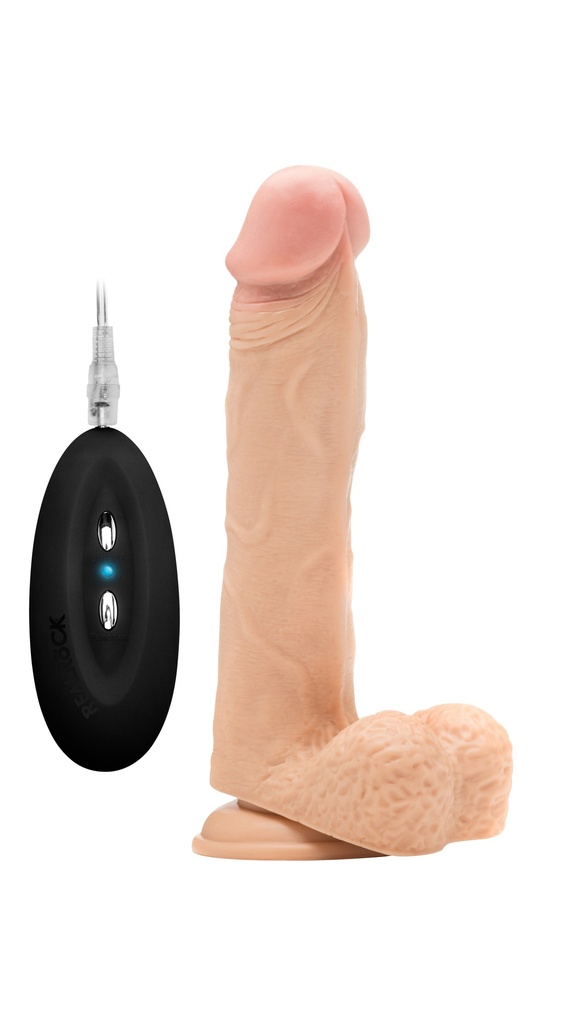 REAL ROCK VIBRATING REALISTIC COCK 22.8cm 9" w/ SCROTUM 
