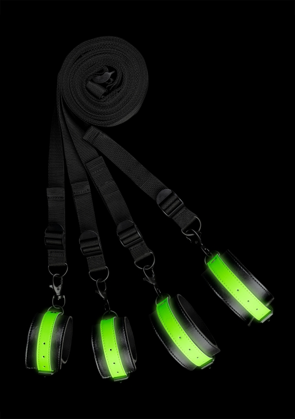 OUCH! GLOW IN THE DARK BED BINDING RESTRAINT SET