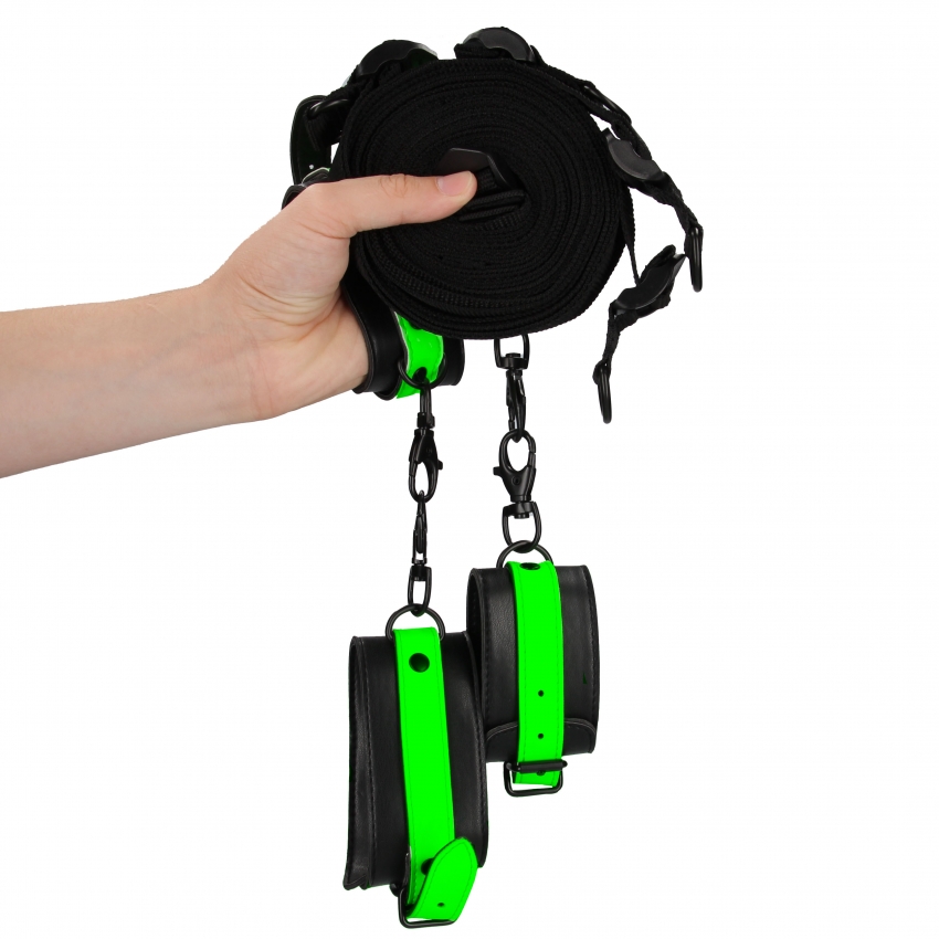 OUCH! GLOW IN THE DARK BED BINDING RESTRAINT SET