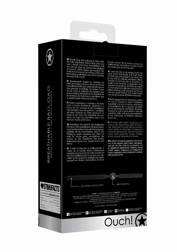 OUCH BREATHABLE BALL GAG