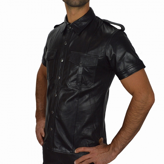 GAYT*GEAR LEATHER POLICE SHIRT