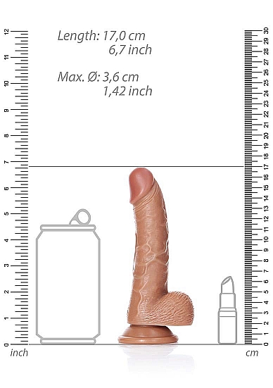 REAL ROCK CURVED REALSITIC DILDO WITH BALLS AND SUCTION CUP 15,5 CM