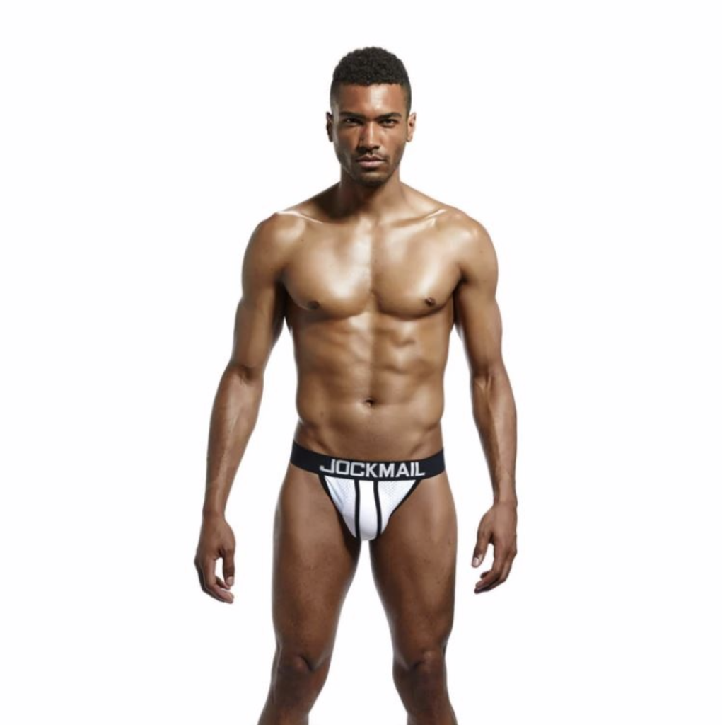 JM 203 NYLON MESH DOUBLE STRIPE JOCK