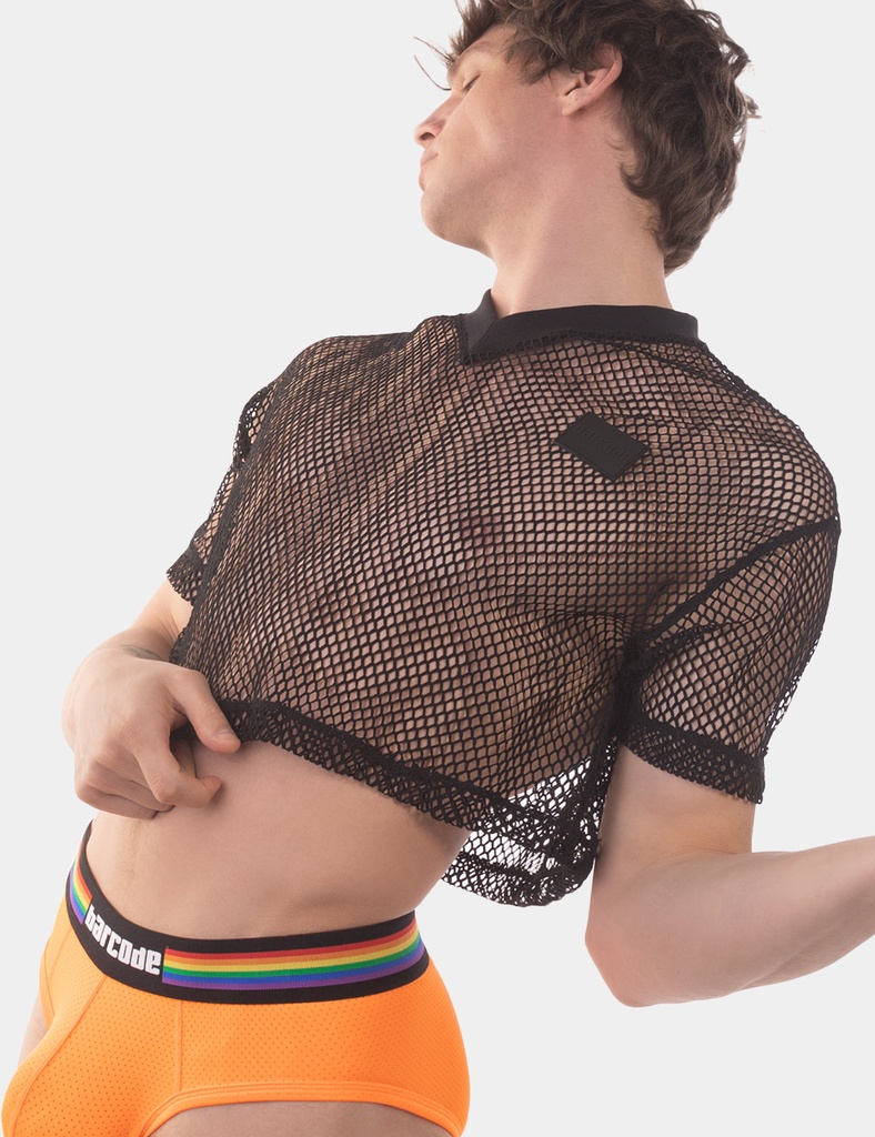 BARCODE BERLIN MESH CROP TOP DESPINO