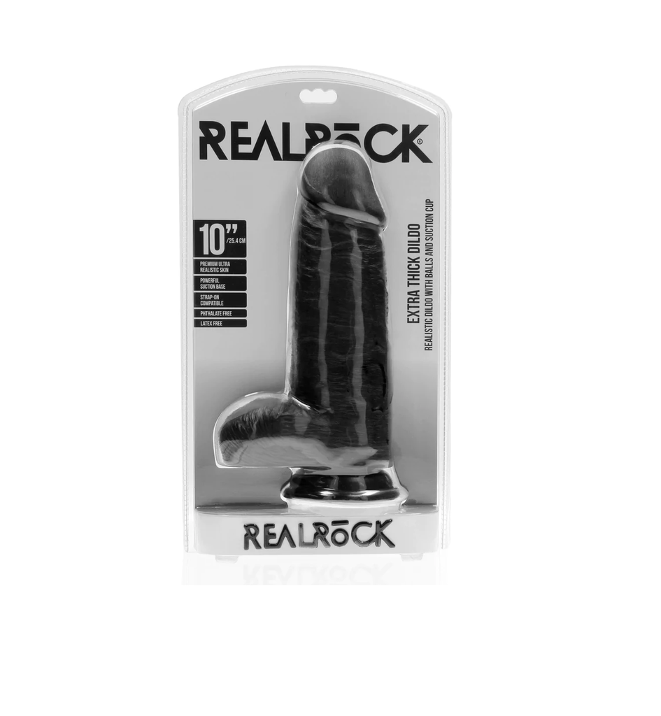 REAL ROCK EXTRA THICK DILDO W/BALLS 25,4cm