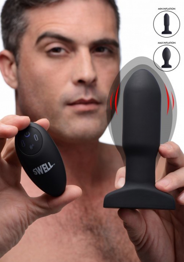 SWELL INFLATABLE VIBRATING MISSILE PLUG SILICONE
