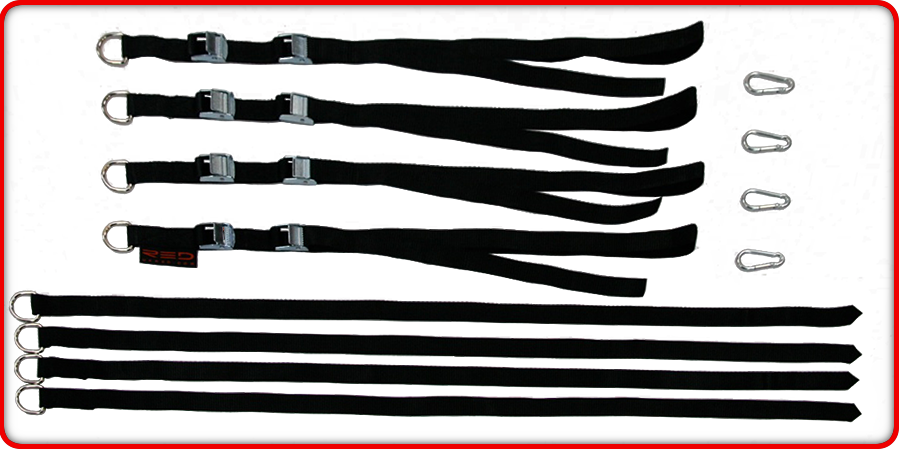 RED MULTI PURPOSE ADJUSTABLE FABRIC STRAP SET