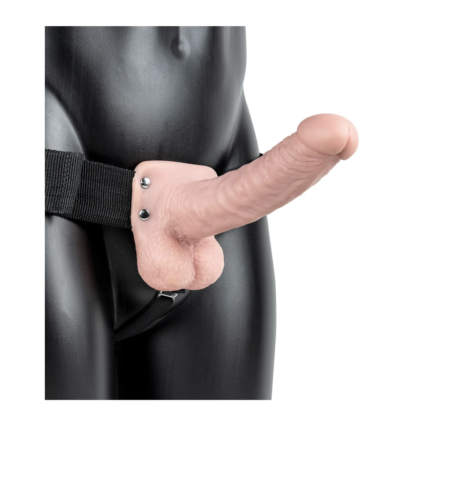 REAL ROCK HOLLOW STRAP ON W/ BALLS 18cm