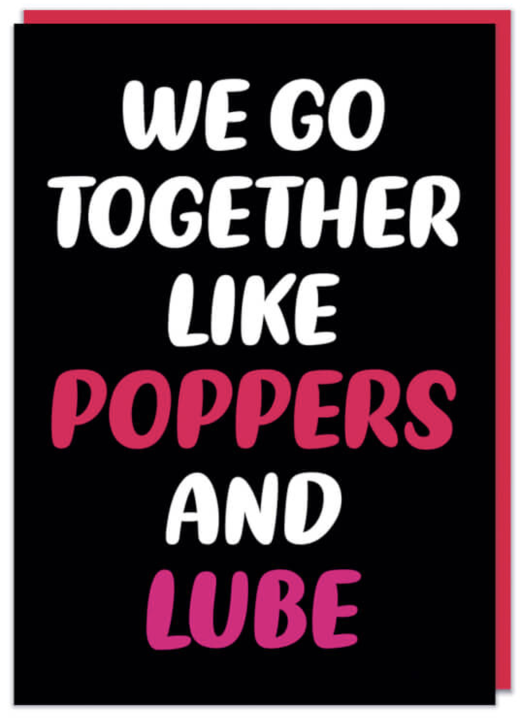 DM POPPERS AND LUBE CARD
