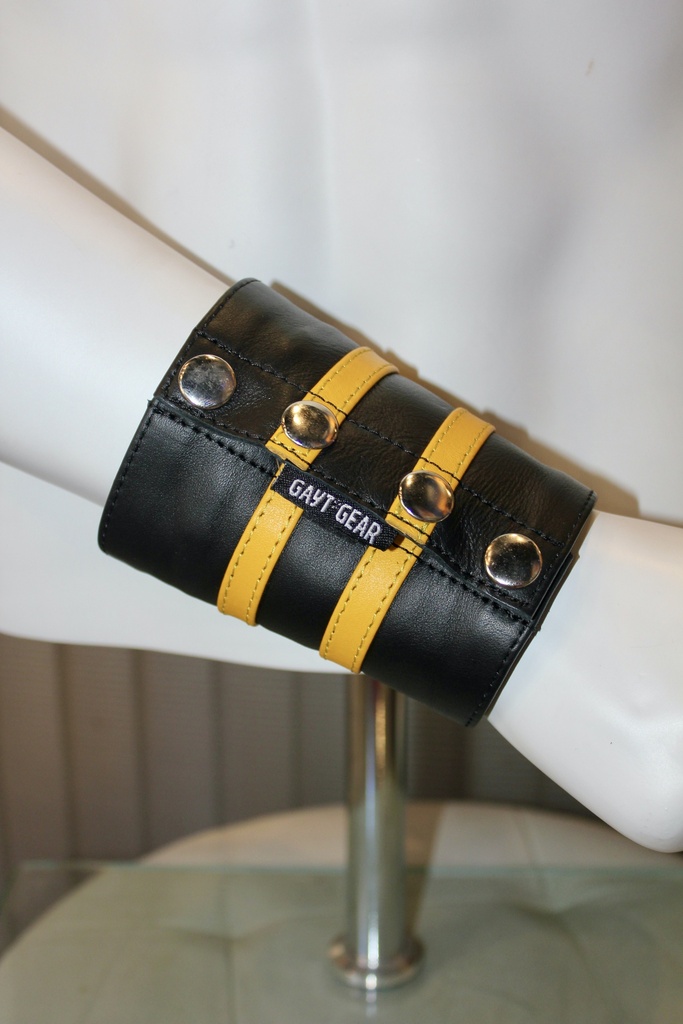 GAYT*GEAR LEATHER GAUNTLET DOUBLE STRIPE