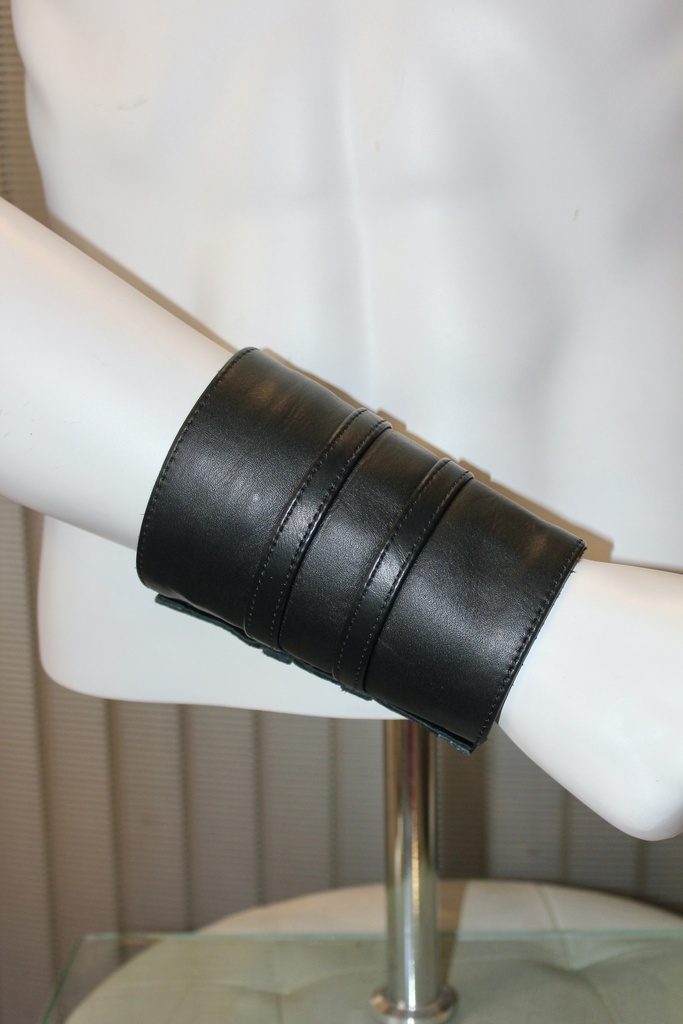 GAYT*GEAR LEATHER GAUNTLET DOUBLE STRIPE