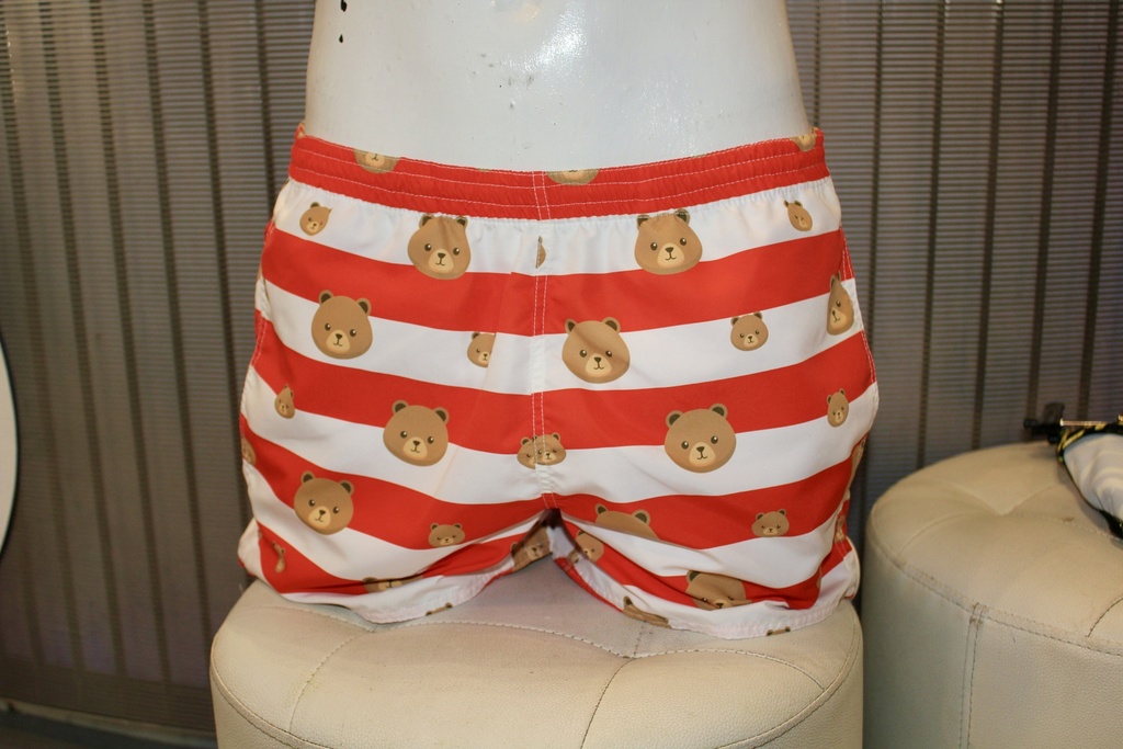 SWEET BANANA BEARS & STRIPES ST TROPEZ WOVEN SWIM TRUNKS
