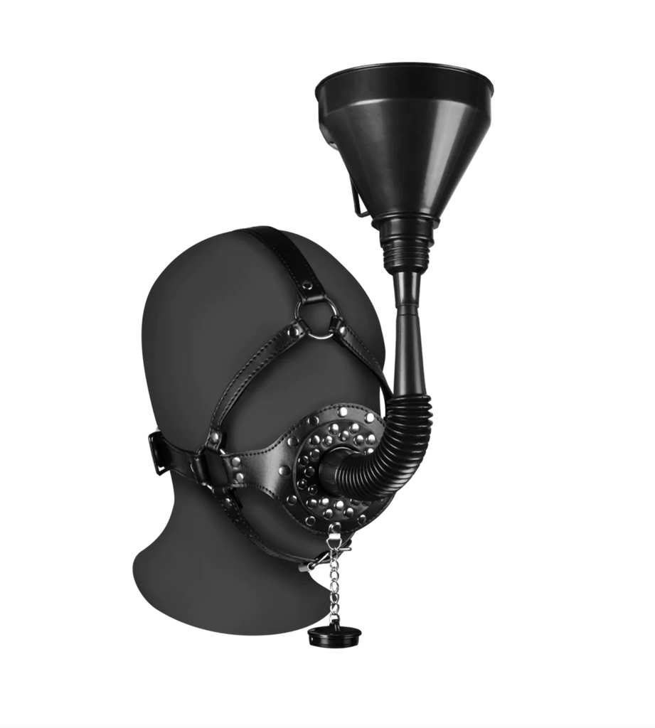 OUCH OPEN MOUTH GAG HEAD HARNESS W/ FUNNEL