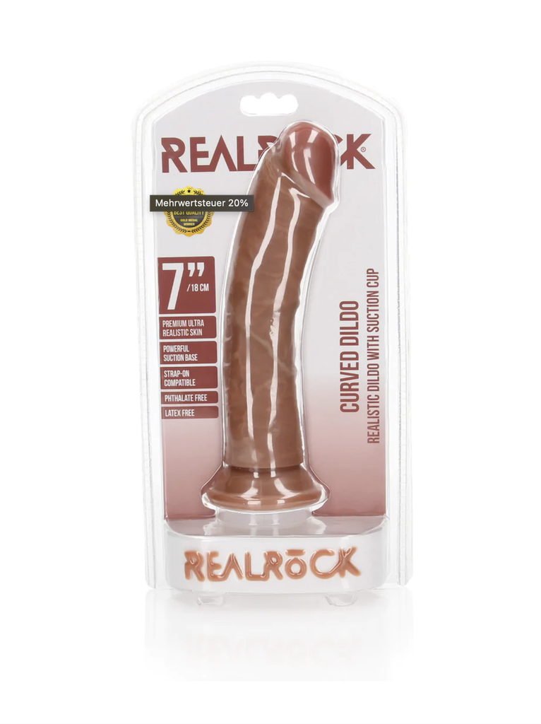 REAL ROCK CURVED DILDO NO BALLS 18cm