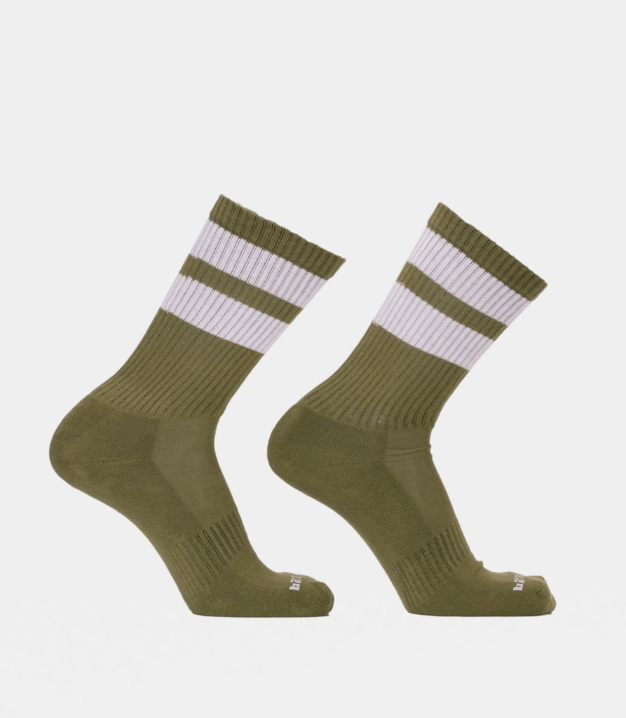 BARCODE BERLIN GYM SOCKS OLIVE/WHITE