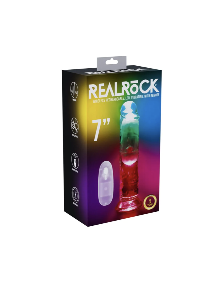 REAL ROCK LED VIBRATING STRAIGHT DILDO