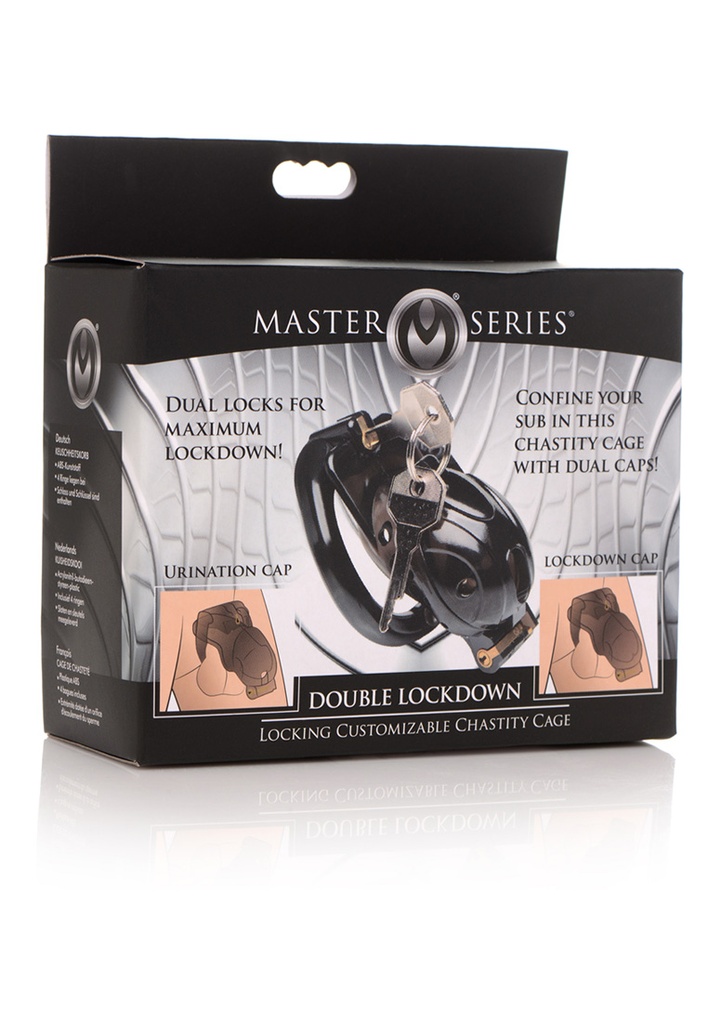 MASTER SERIES DOUBLE LOCK DOWN CHASTITY CAGE