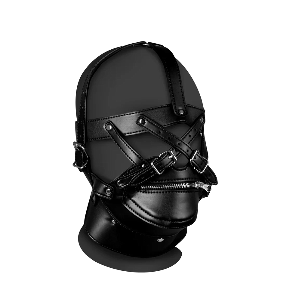OUCH HEAD HARNESS W/ ZIP MOUTH AND LOCK