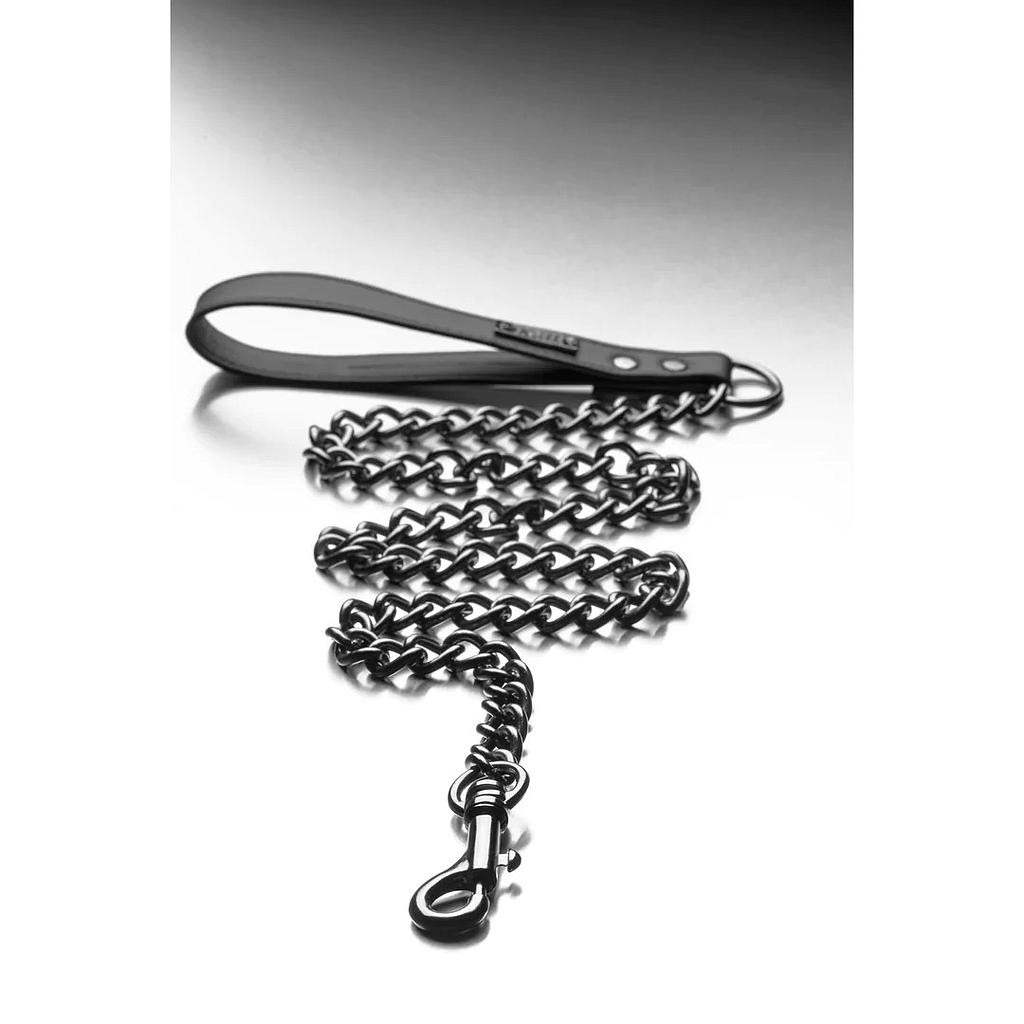 XR BRANDS TOM OF FINLAND GUN METAL BELT LEASH