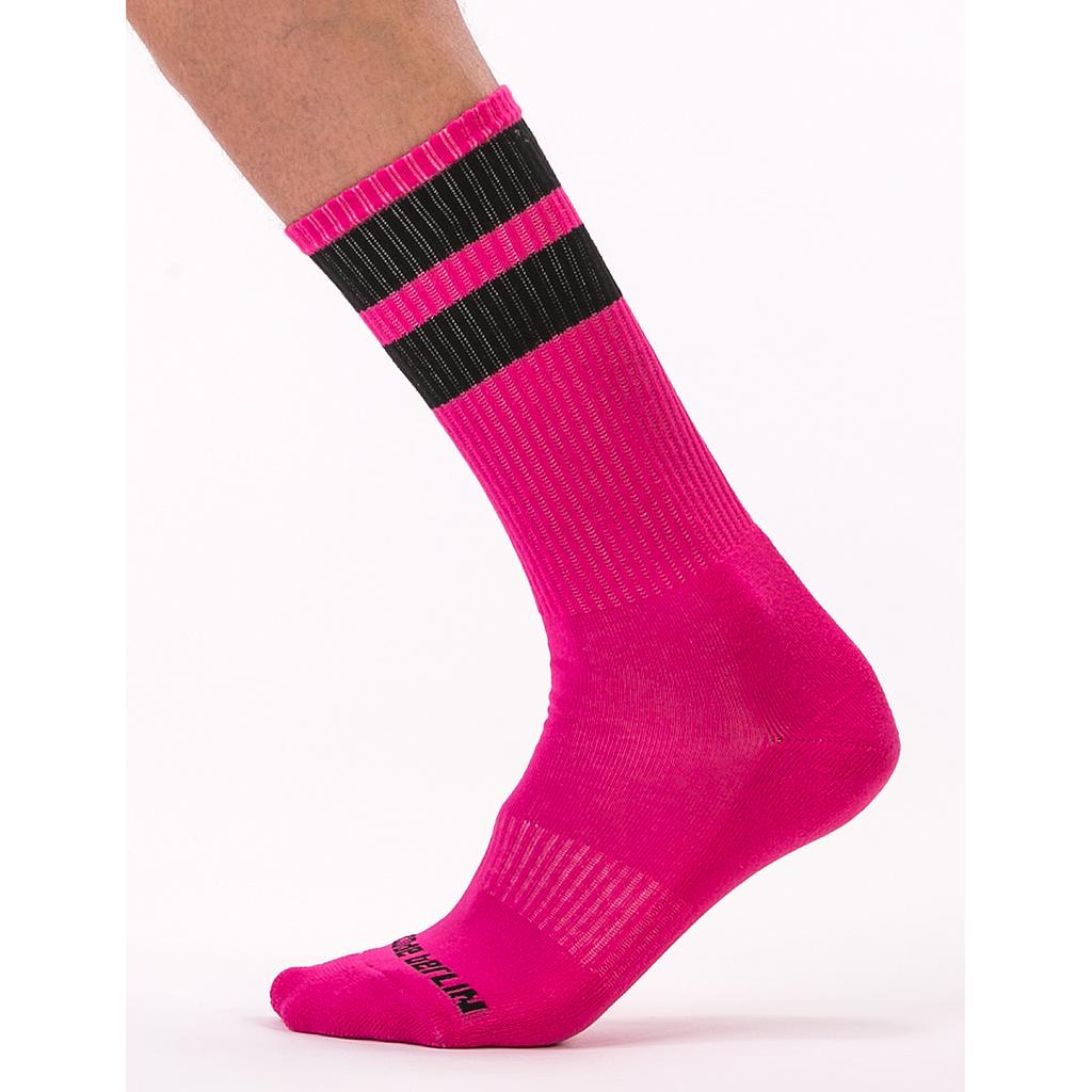 BARCODE BERLIN GYM SOCKS PINK / BLACK STRIPE