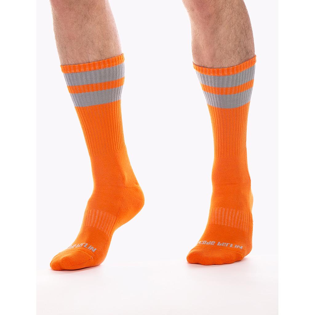 BARCODE BERLIN GYM SOCKS ORANGE/GREY STRIPE