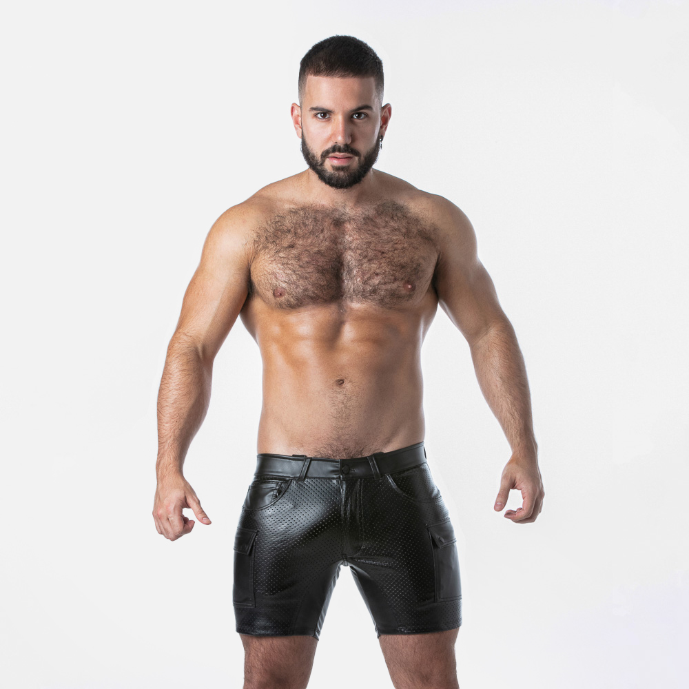 LOCKER GEAR PUNCH HOLE CARGO SHORTS