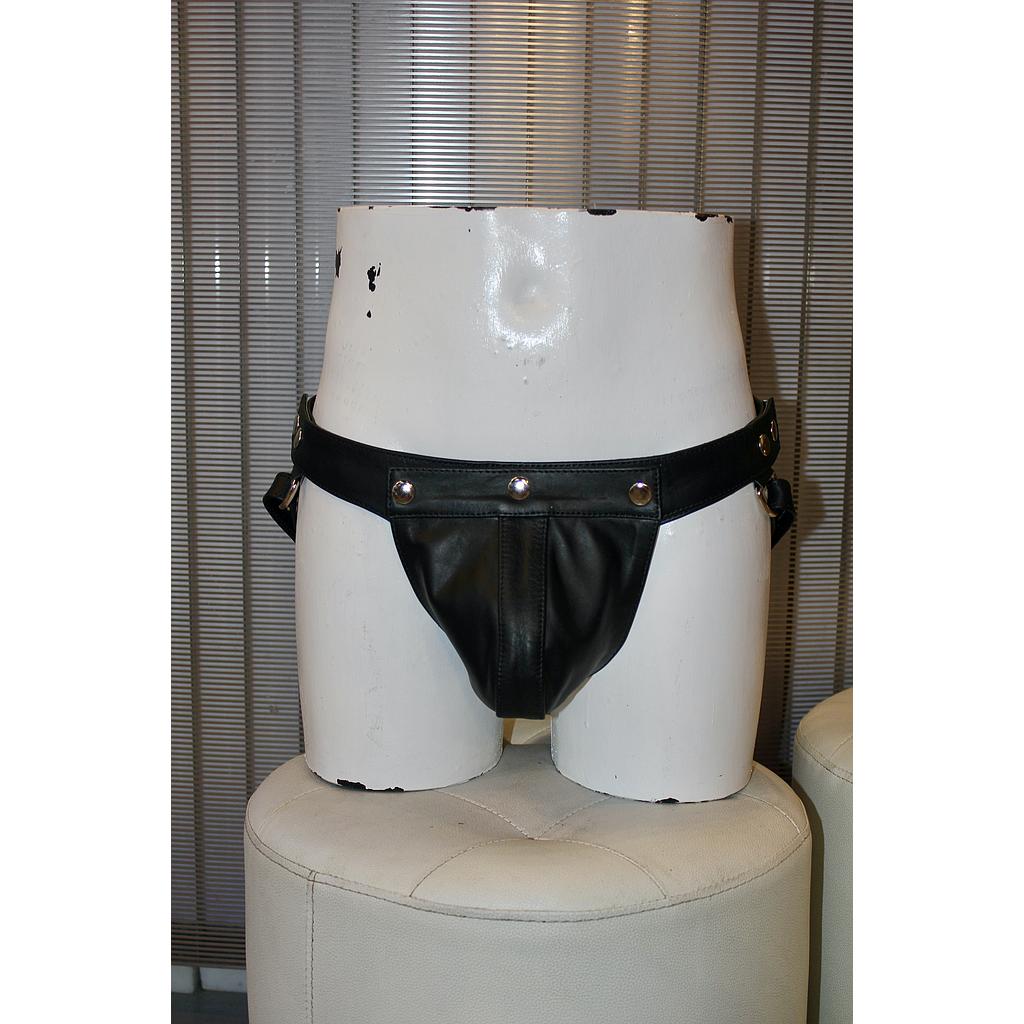 GAYT*GEAR LEATHER SNAP JOCK POUCH