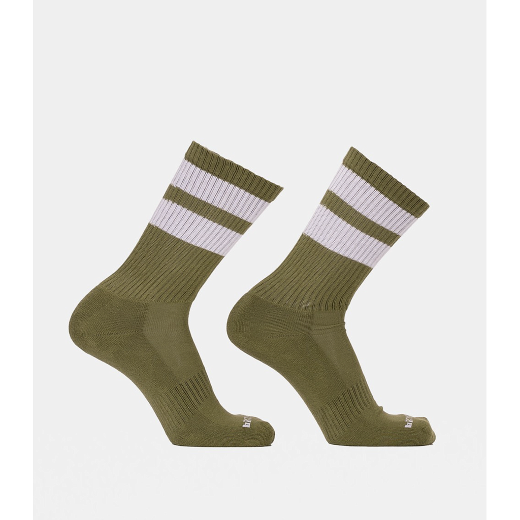 BARCODE BERLIN GYM SOCKS ARMY WITH WHITE STRIPE