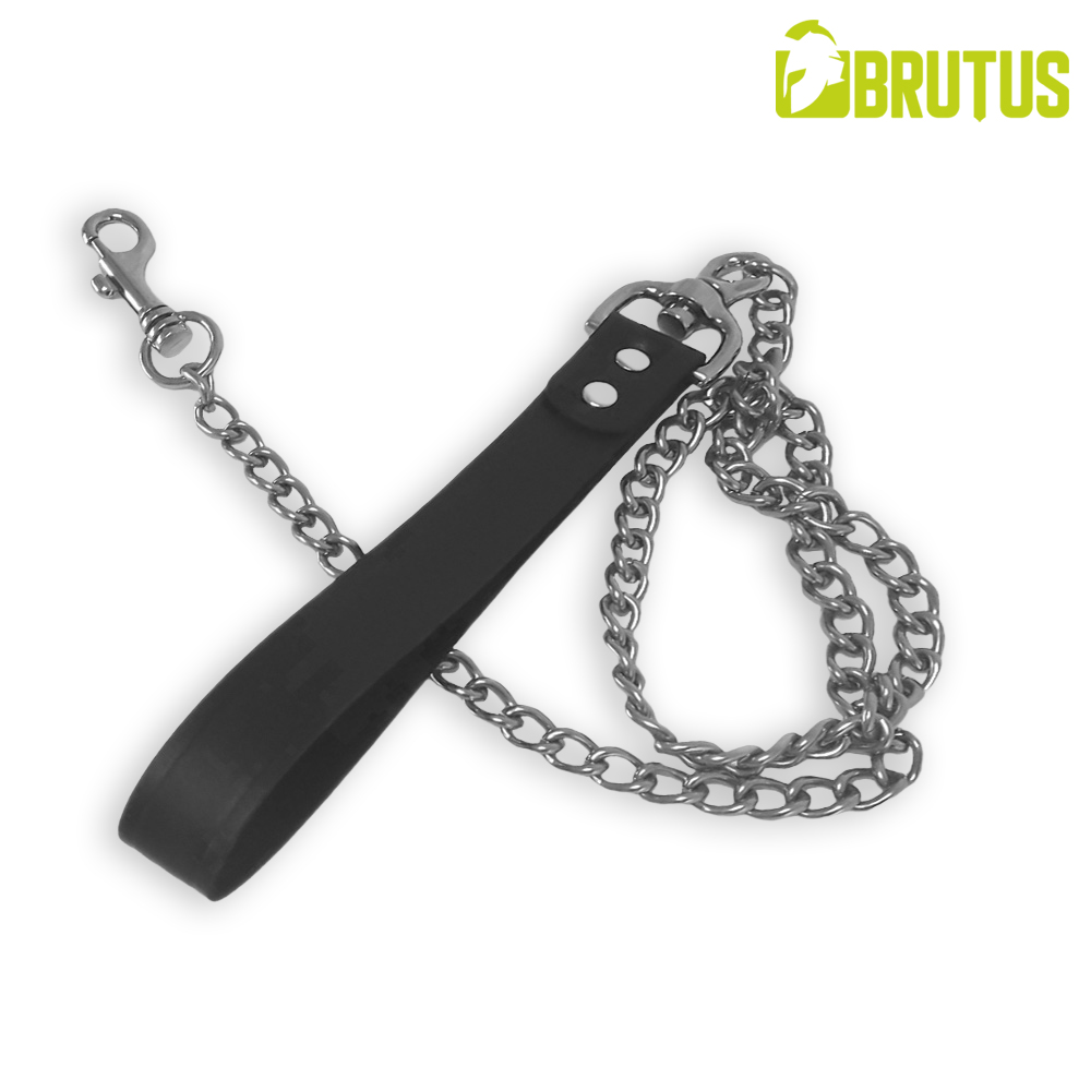 BRUTUS LEATHER DOGLEASH WITH CHAIN