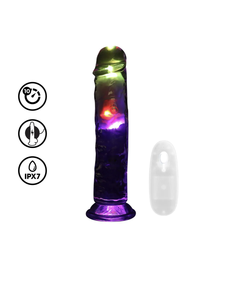 REAL ROCK LED VIBRATING STRAIGHT DILDO