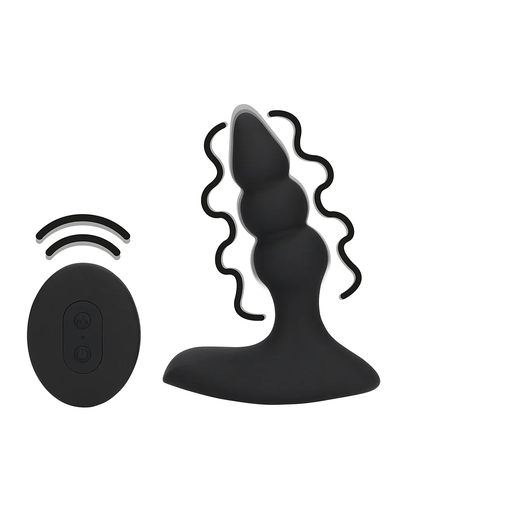 [LOVE072BLK] LOVELINE BEADED VIBRATING PLUG / REMOTE