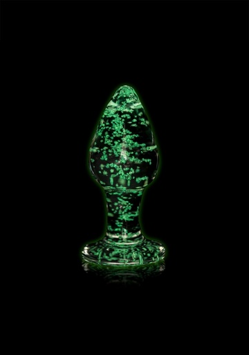 OUCH! GLOW IN THE DARK GLASS BUTT PLUG 