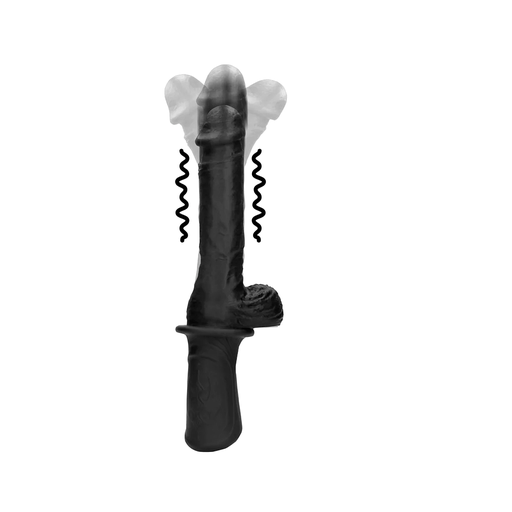 [OU952BLK] OUCH HAND HELD LIQUID SILICONE VIBE & THRUST SEX MACHINE