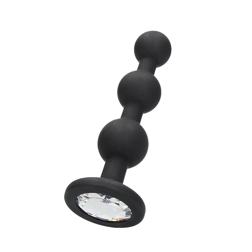 [OU480BLK] OUCH SILICONE BEADED DIAMOND PLUG