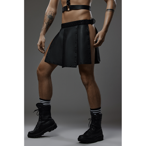 PROVOCATEUR LEATHER GLADIATOR SKIRT TROY