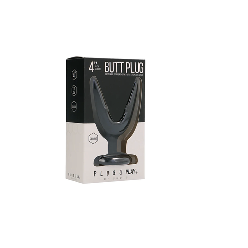 [PLU011BLK] SHOTS BASIC SPLIT BUTT PLUG 10cm