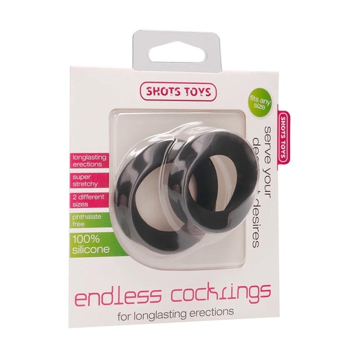 [SHT041BLK] SHOTS ENDLESS COCKRING LARGE & MEDIUM