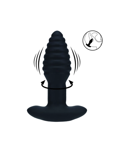 [LVL03-0030BLK] LEVELZ BY SHOTS - VIBRATING AND ROTATING BUTT PLUG