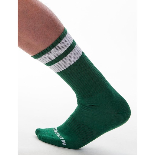 BARCODE BERLIN GYM SOCKS GREEN / WHITE STRIPE