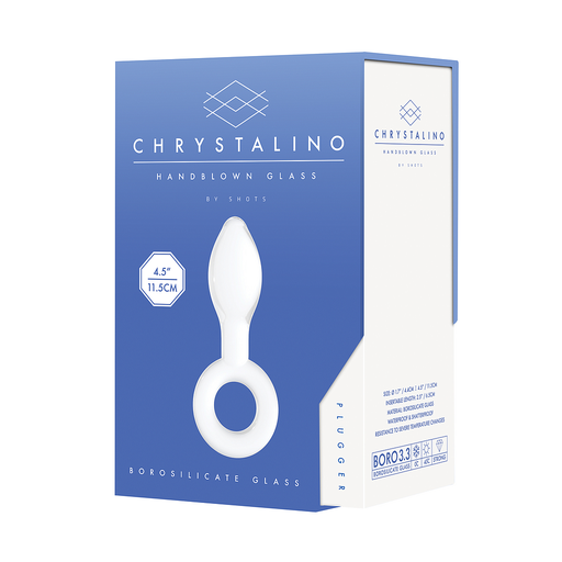 [CHR031WHT] CHRYSTALINO ROCKER GLASS DILDO