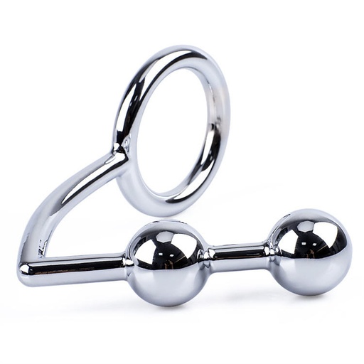 [RYSM] GAYT*GEAR ANAL PLUG W/ 2 BALLS AND RING 45mm